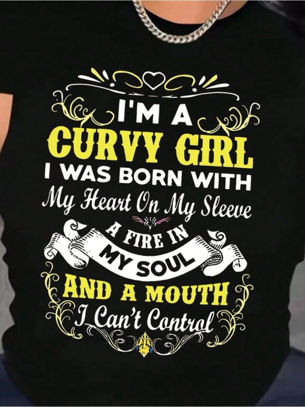 I'm a Curvy Girl Graphic Tee - Black & Yellow